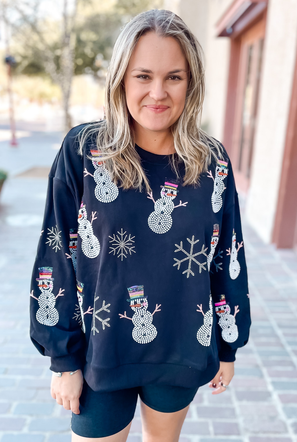 Queen Of Sparkles - Black Pearl Snowman Sweatshirt