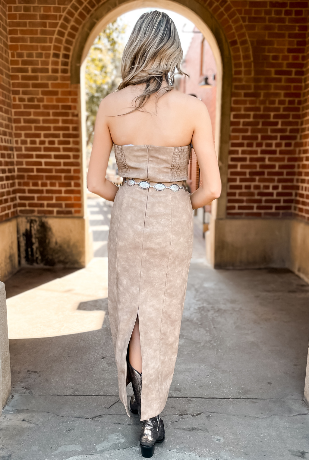 Faux Leather Tube Dress