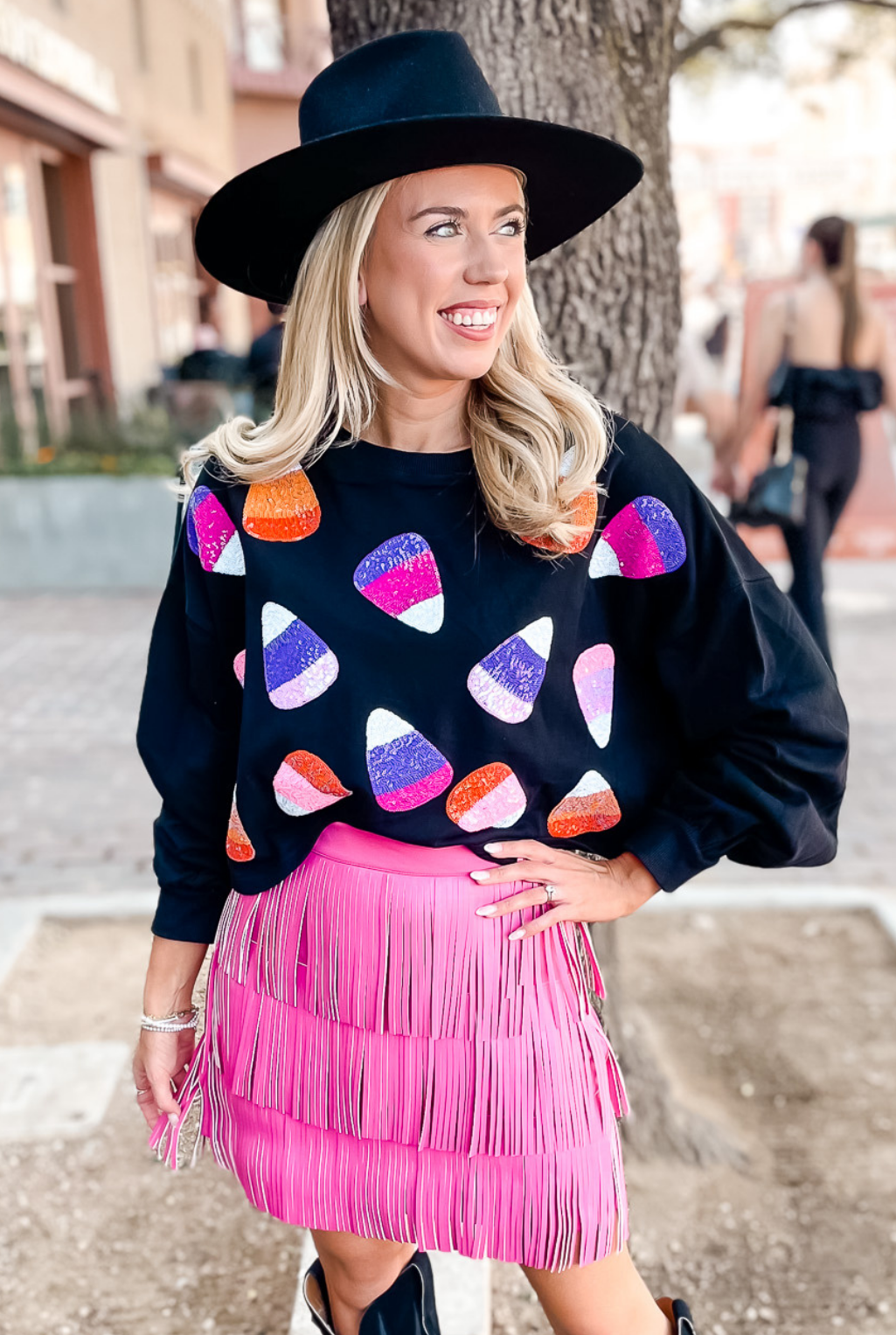Candy Corn Sequin Sweatshirt