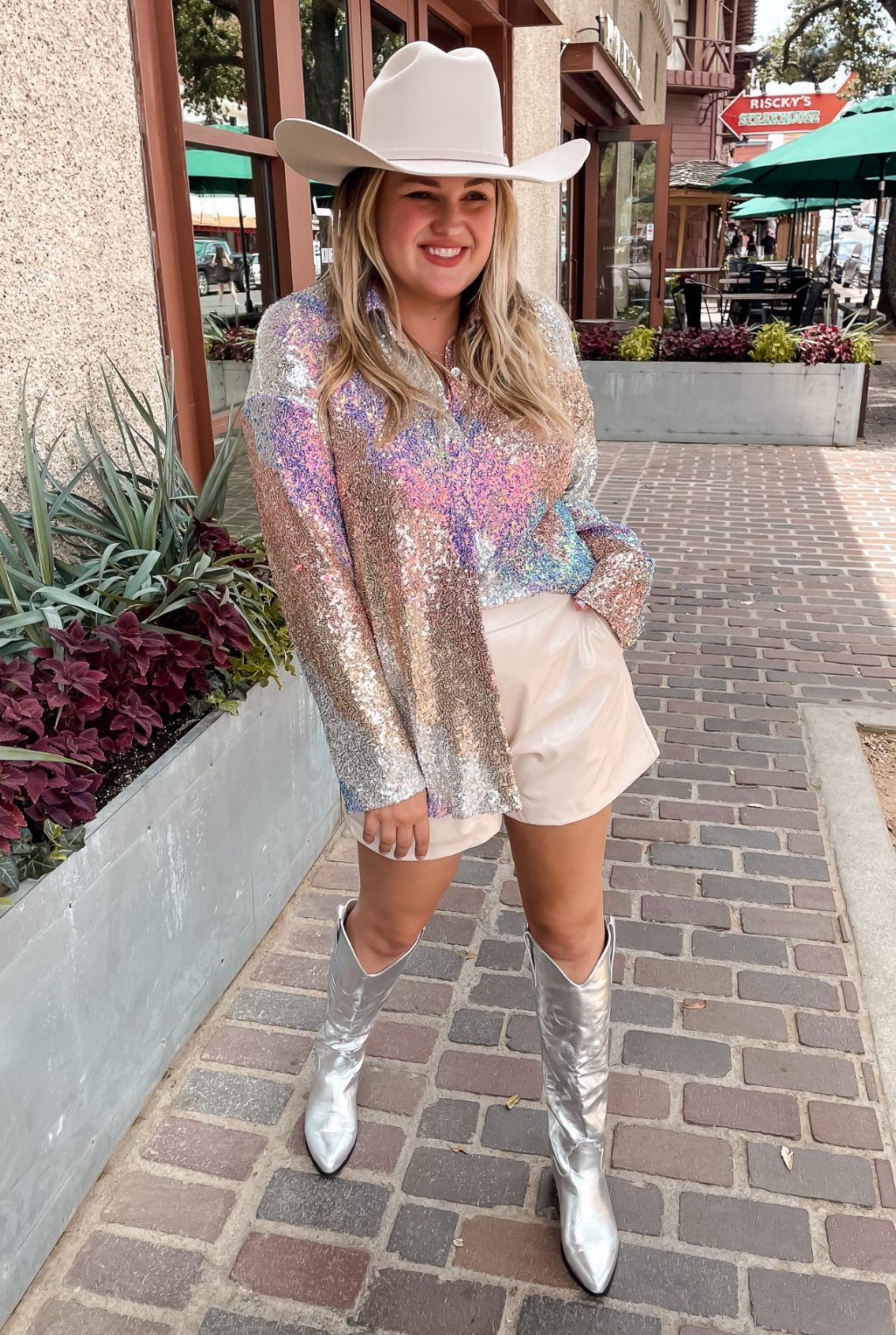 The Wave Sequin Oversized Shirt