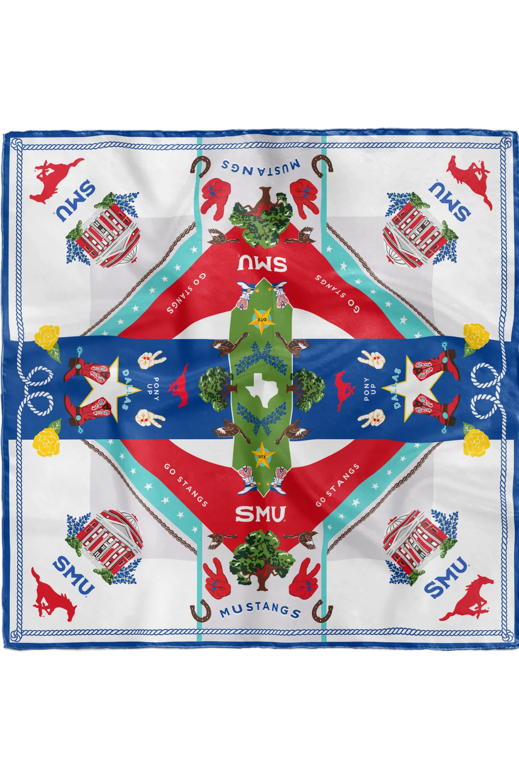 SMU Mustangs Silk Scarf