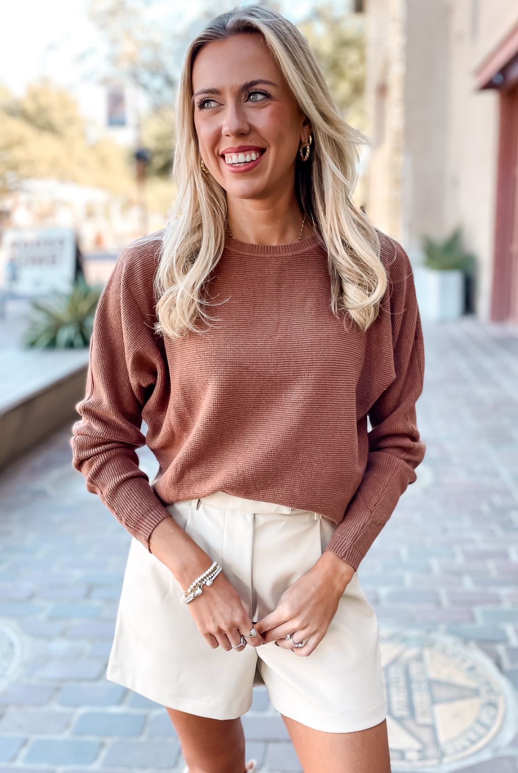 Cozy Thermal Sweater - Caramel