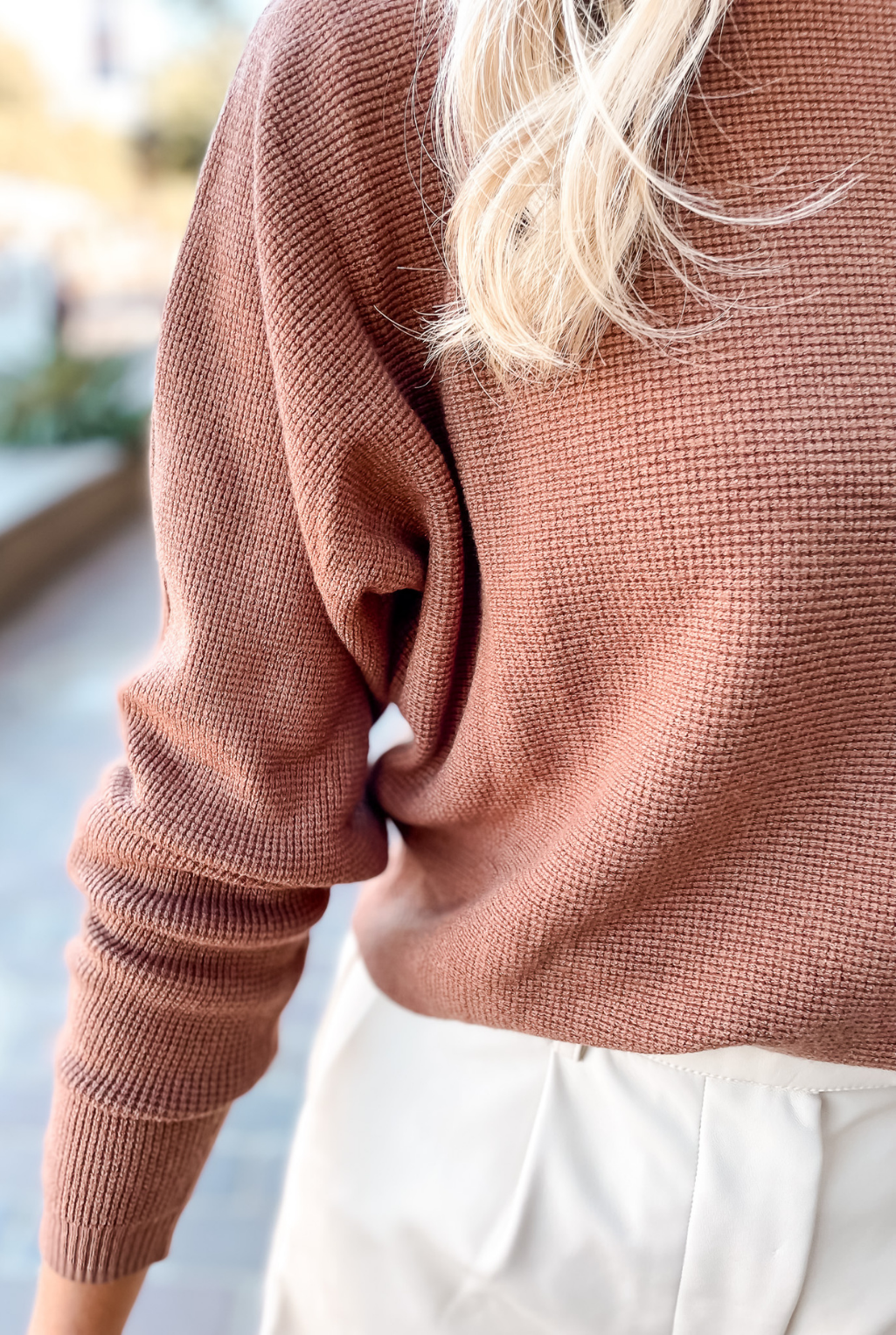 Cozy Thermal Sweater - Caramel