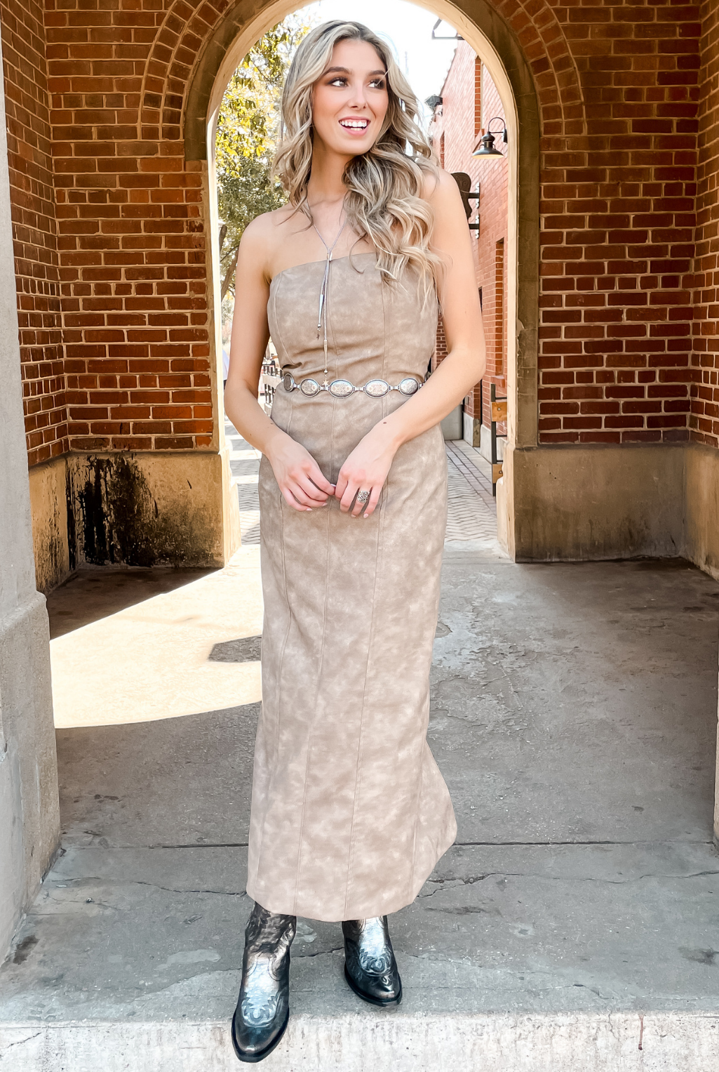 Faux Leather Tube Dress