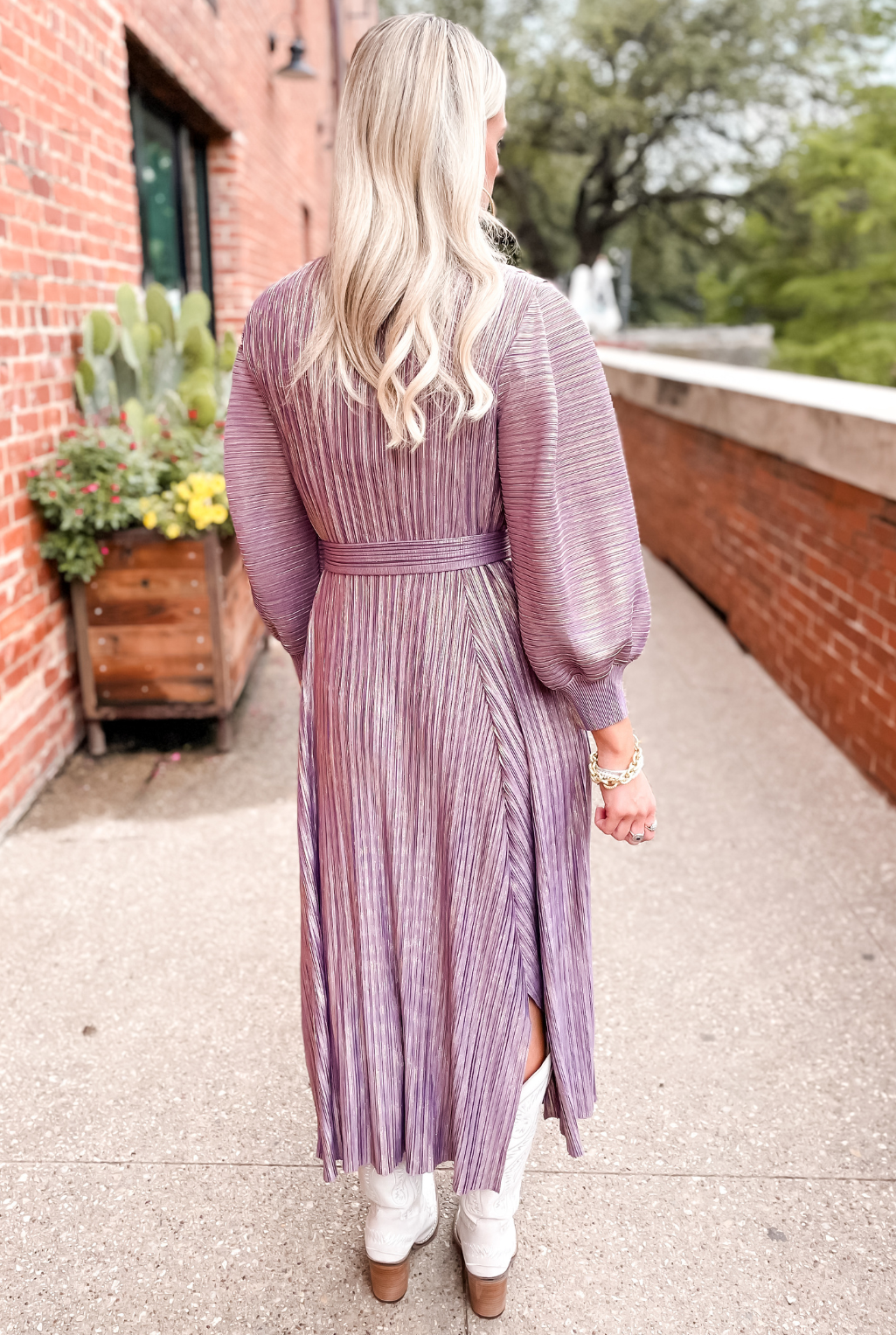 Pleats In Lavender Dress