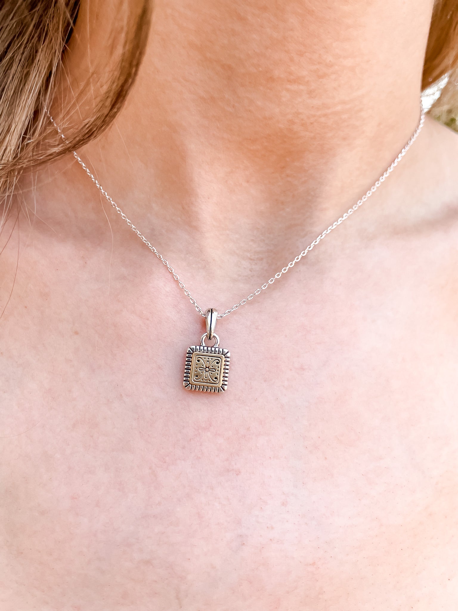 Mosaic Two Tone Tile Necklace