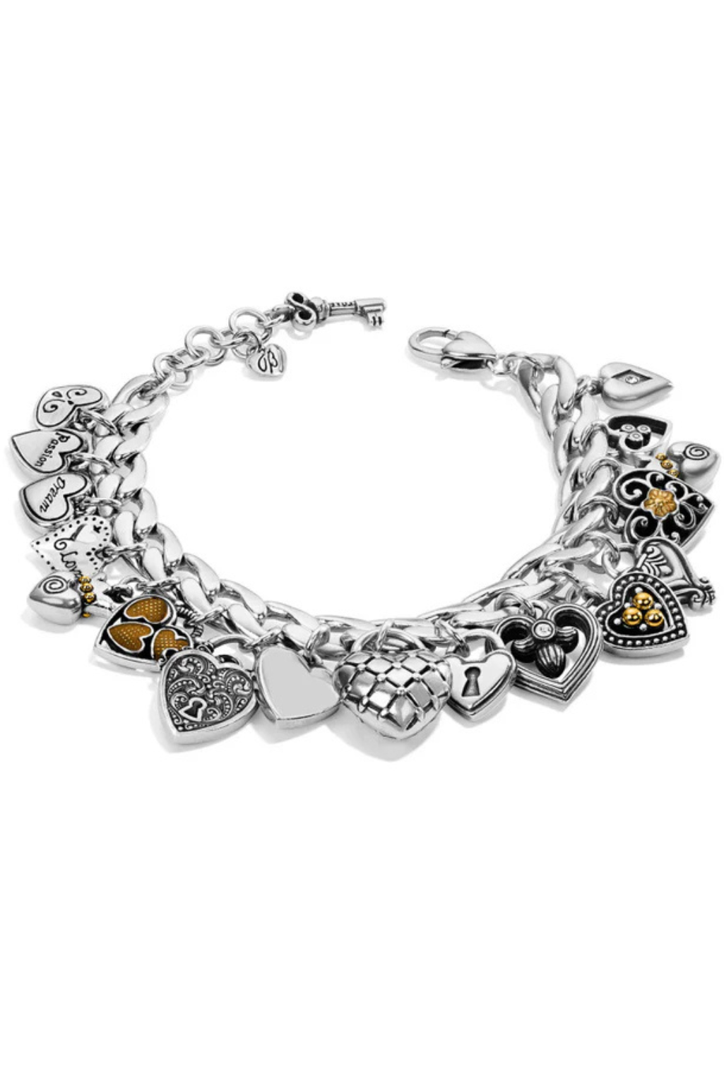 One Heart Charm Bracelet - Silver/Gold