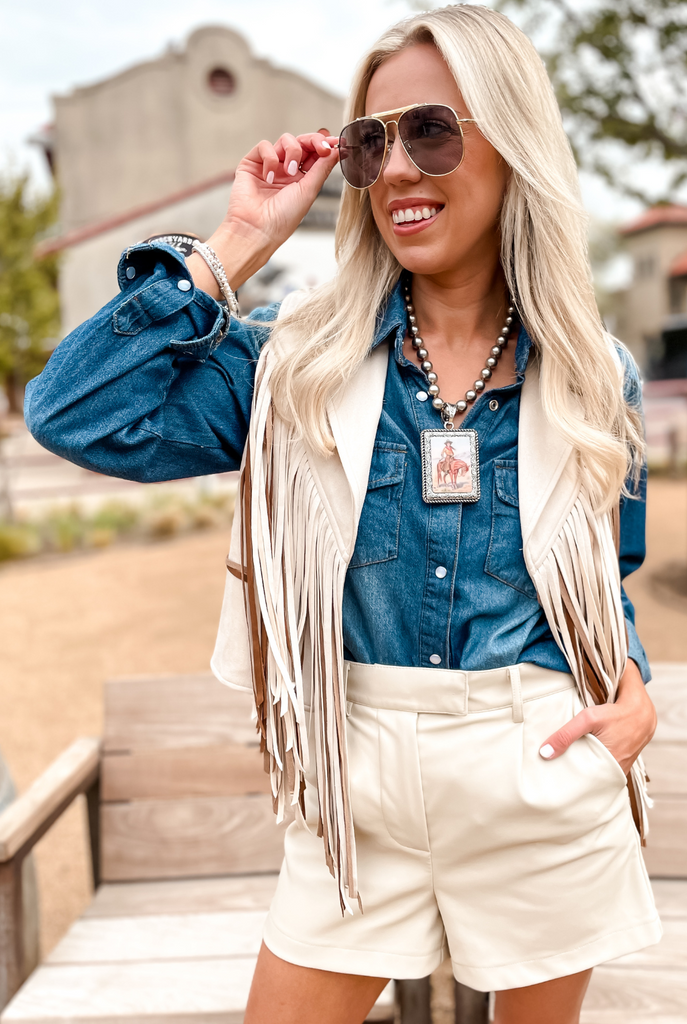 Western Wild Fringe Vest - Cream — Tucker Brown