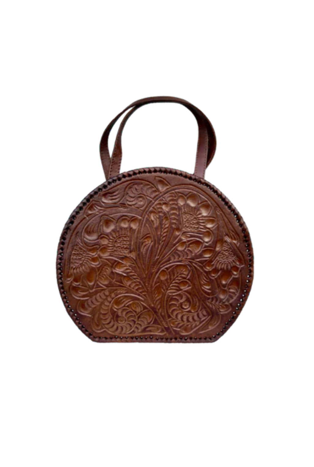 Dixie Tooled Leather Handbag - Camel
