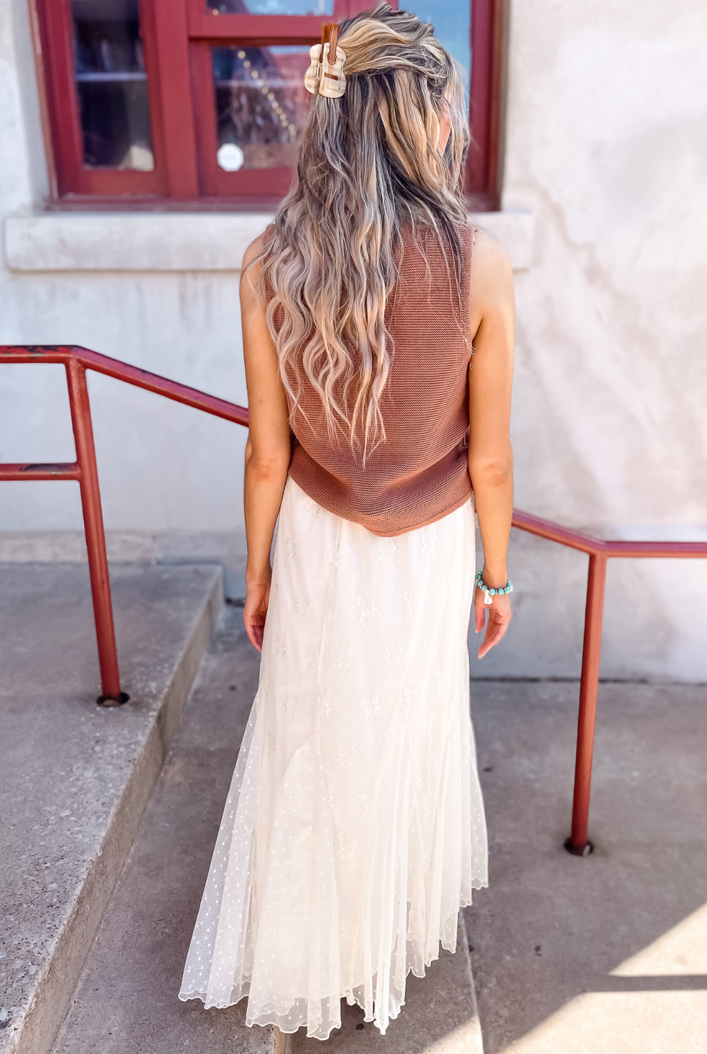 Lace Mesh Skirt - Ivory