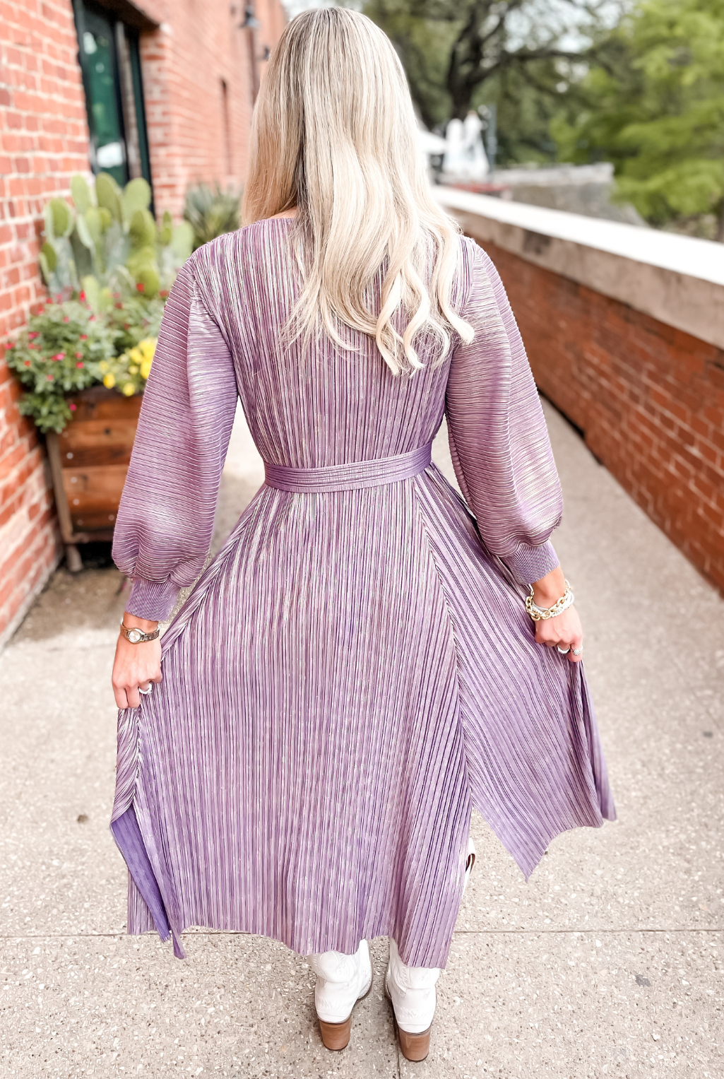Pleats In Lavender Dress