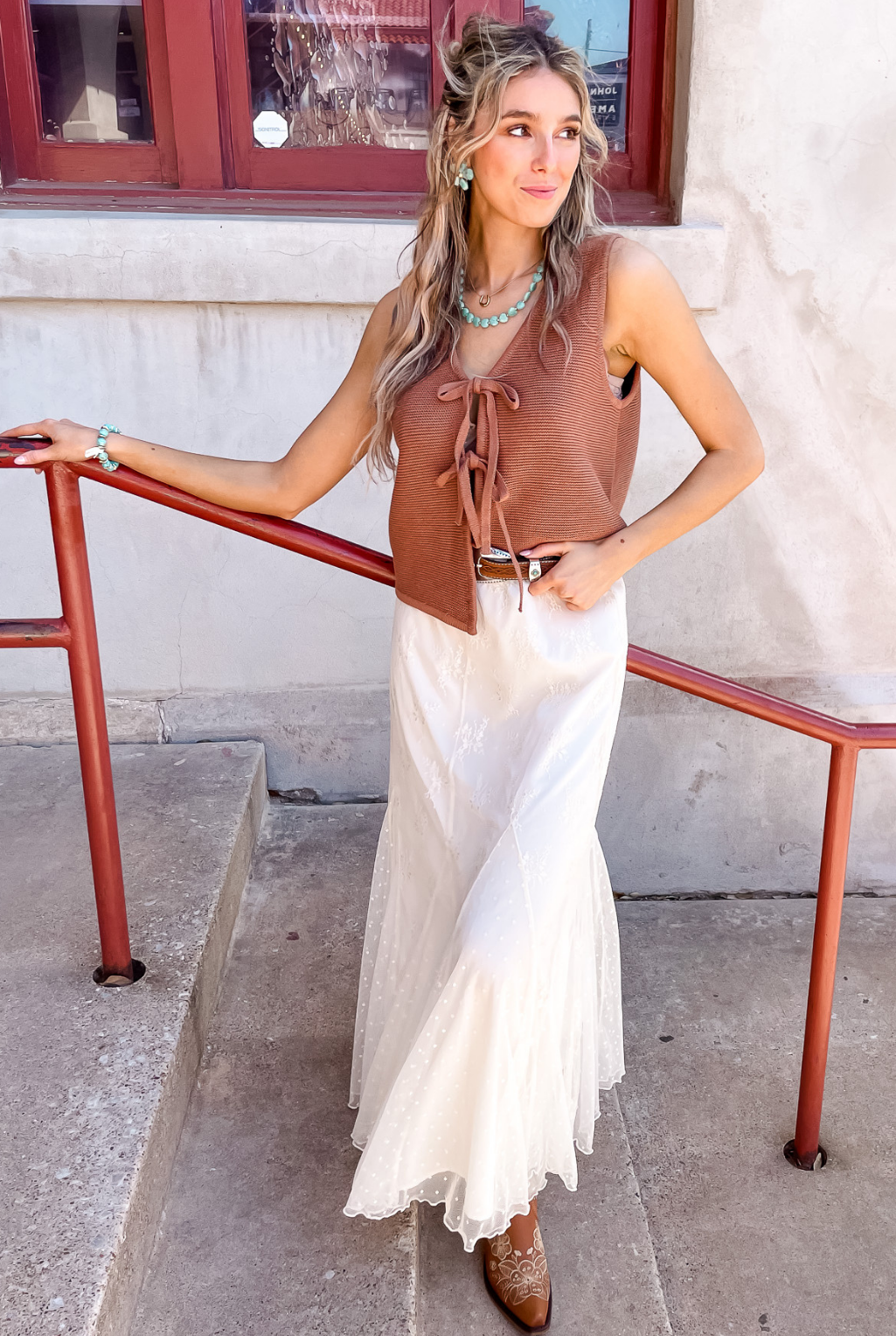 Lace Mesh Skirt - Ivory