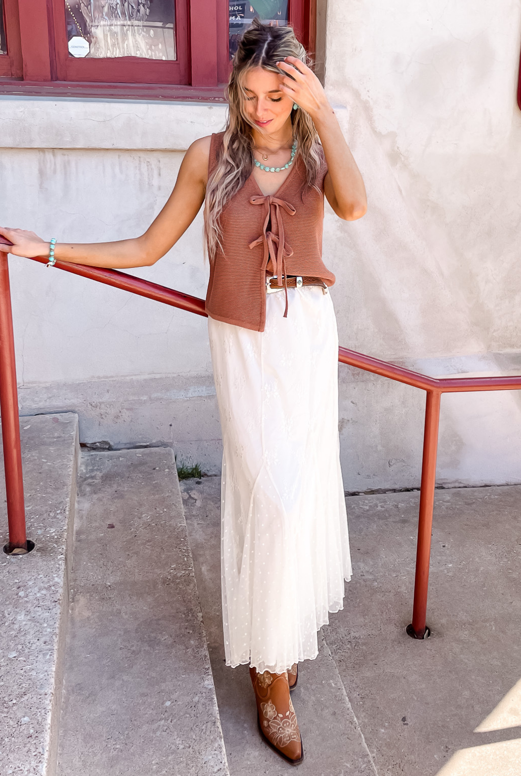 Lace Mesh Skirt - Ivory