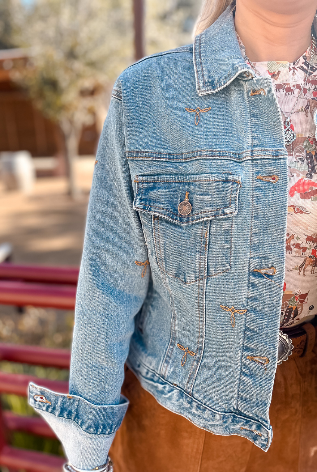 Boot Stitch Denim Jacket - Blue