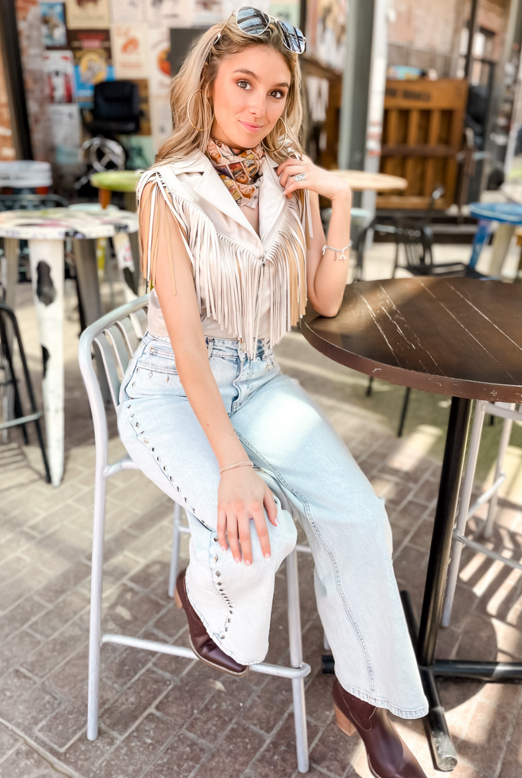 Faux Leather Fringe Zip Vest