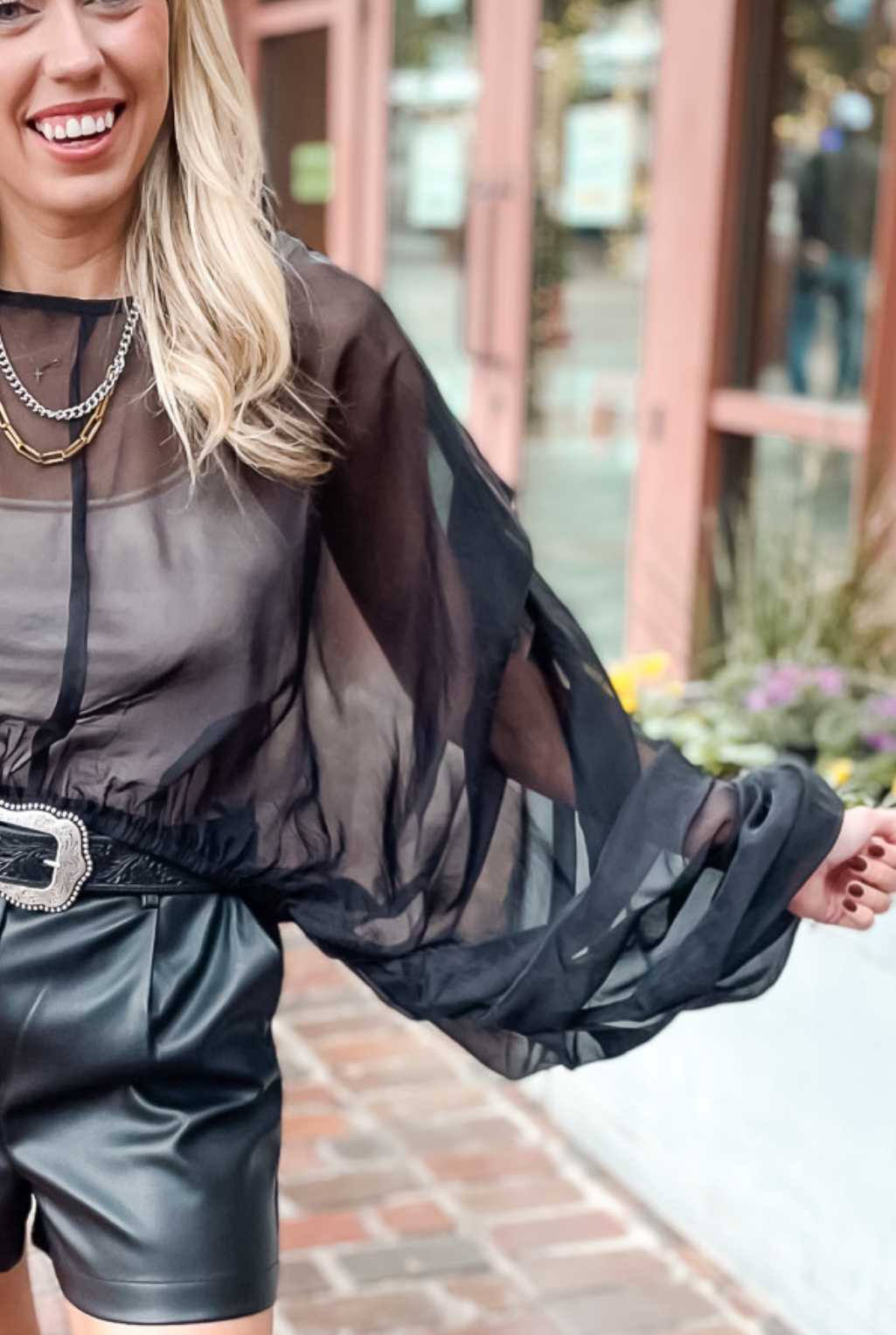 Sheer Bubble Top - Black