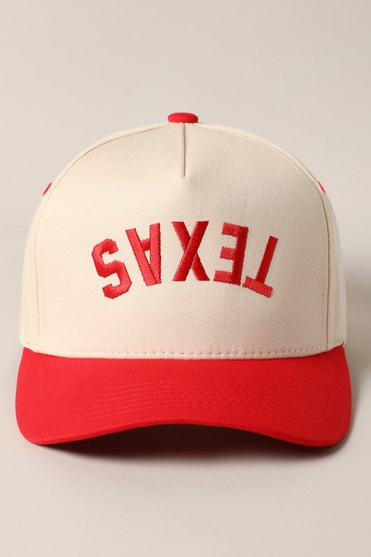 Texas Upside Baseball Cap - Red