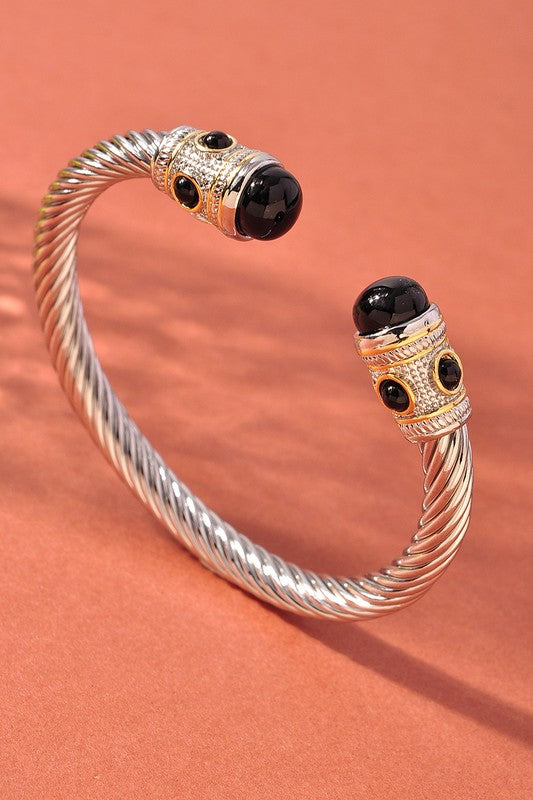 Tipped Cable Bracelet - Black