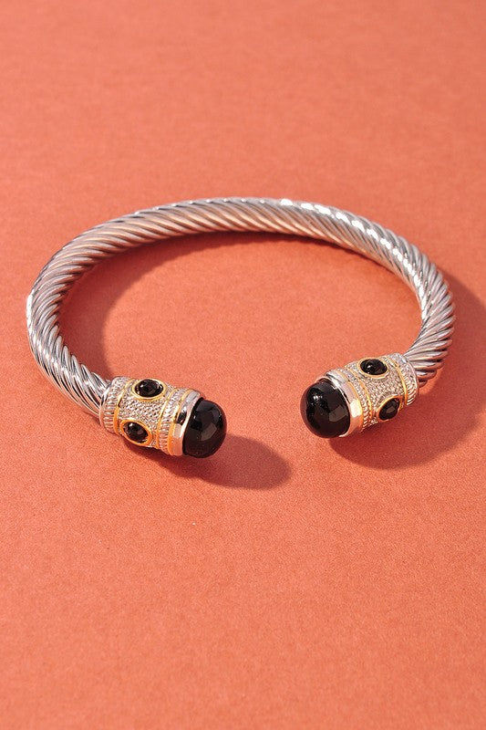 Tipped Cable Bracelet - Black