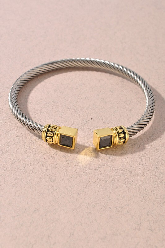 Black Topaz Cable Bracelet