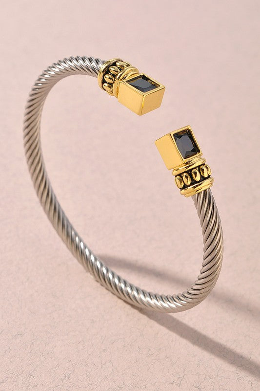 Black Topaz Cable Bracelet