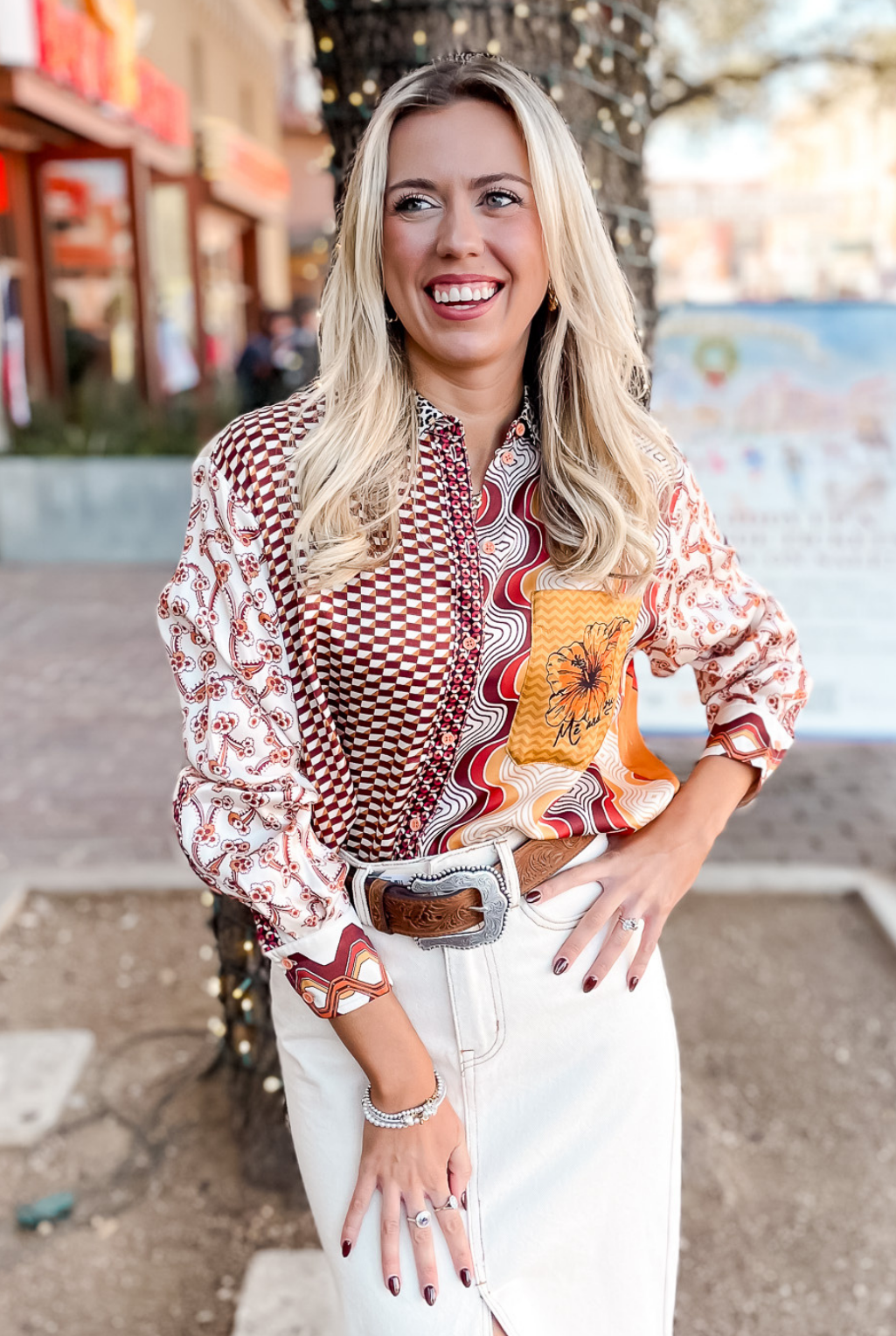satin blouse button down