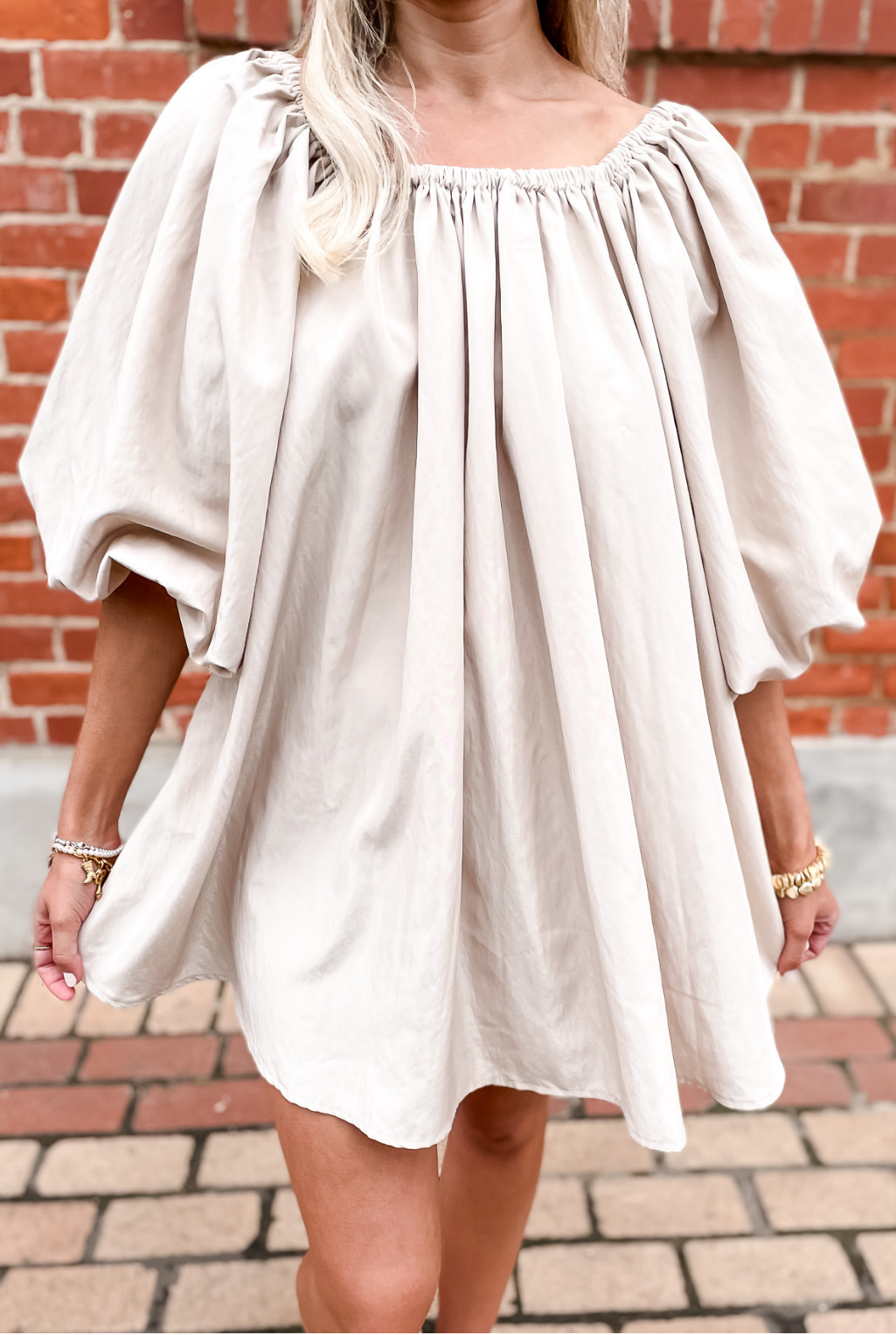 Some Like It Solid Dress - Taupe