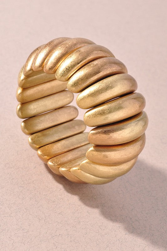 Casting Stretch Bracelet - Matte Gold