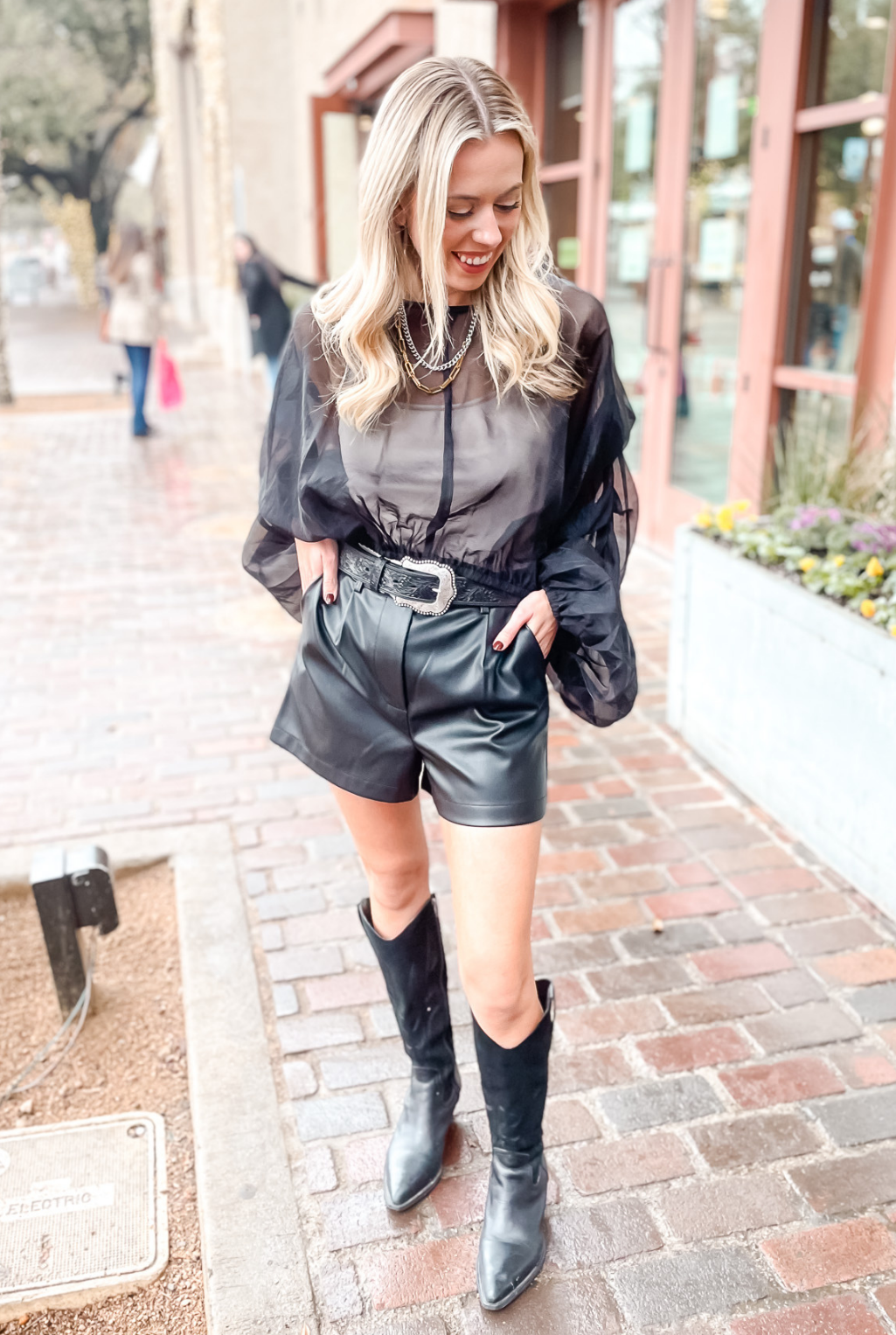 Sheer Bubble Top - Black