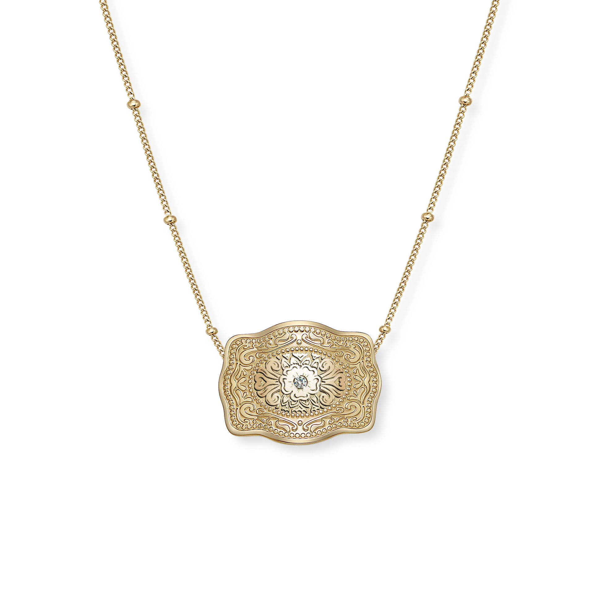 Amelia Rose Buckle Necklace - Gold