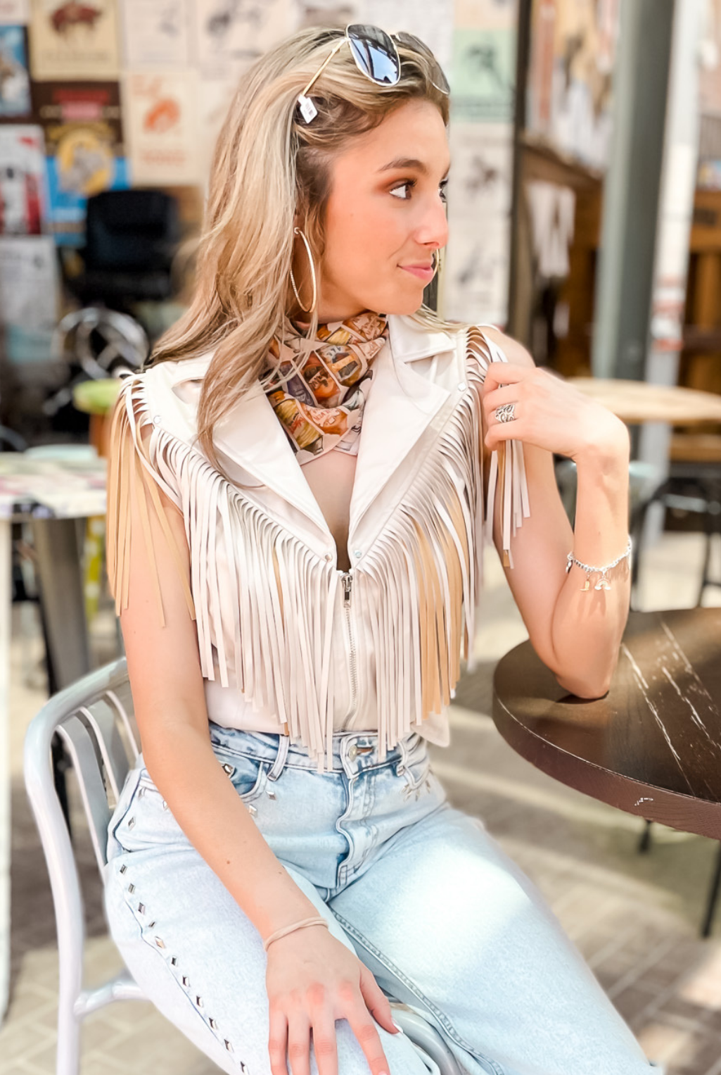 Faux Leather Fringe Zip Vest