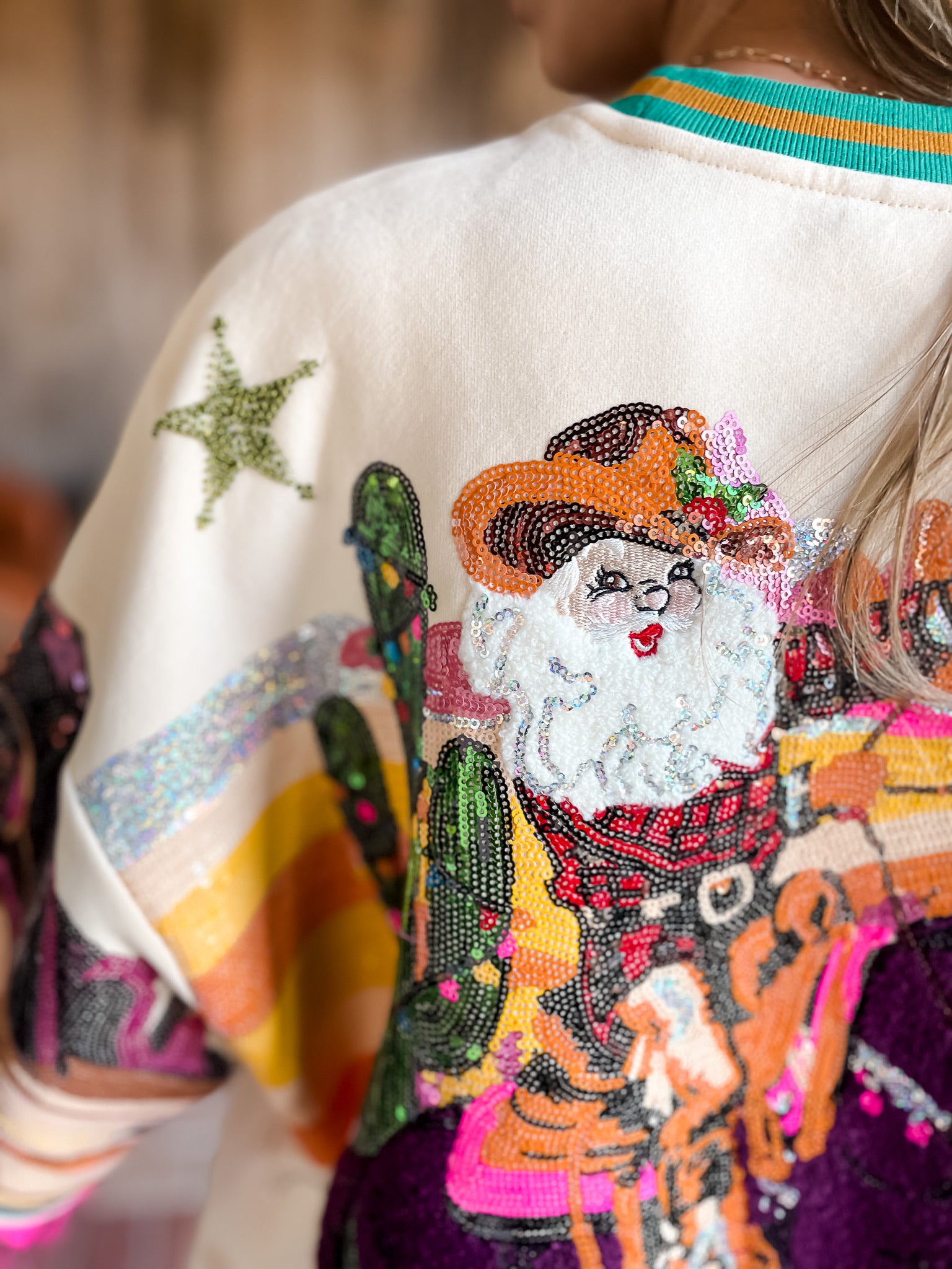 Vintage Cowboy Santa Sweater
