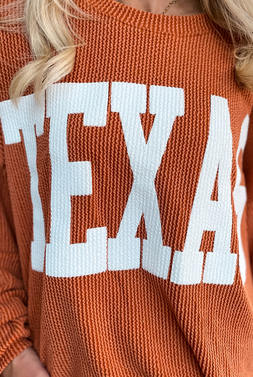 Texas Ribbed Oversized Top - Spice