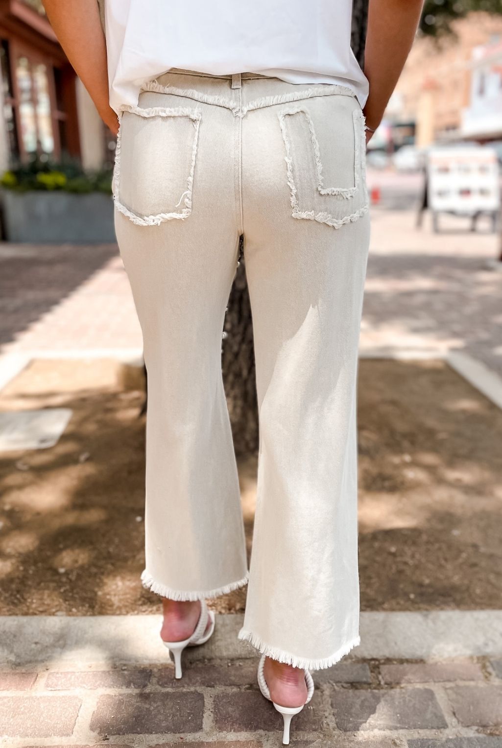 Pearl Beaded Jean - Beige