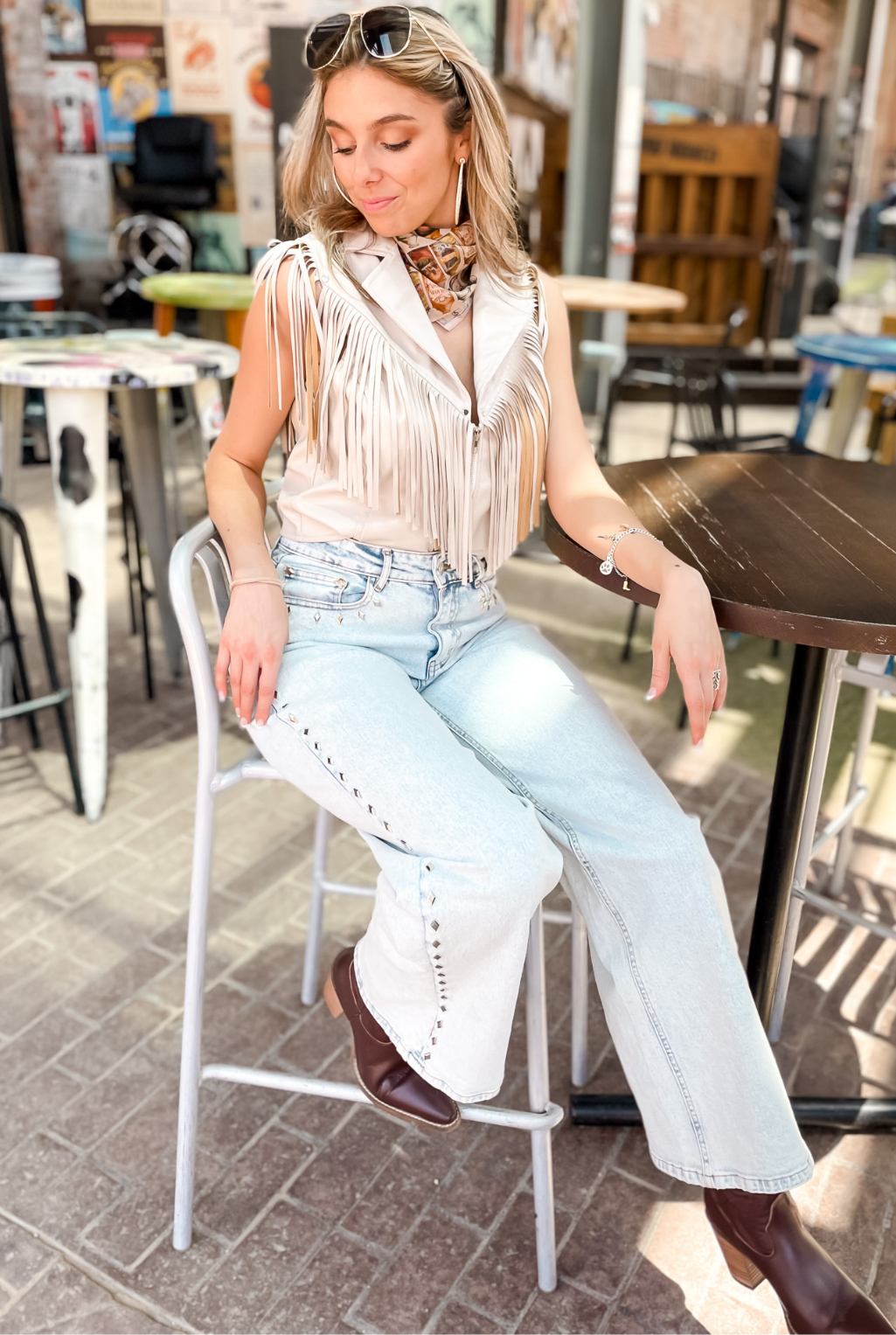 Faux Leather Fringe Zip Vest