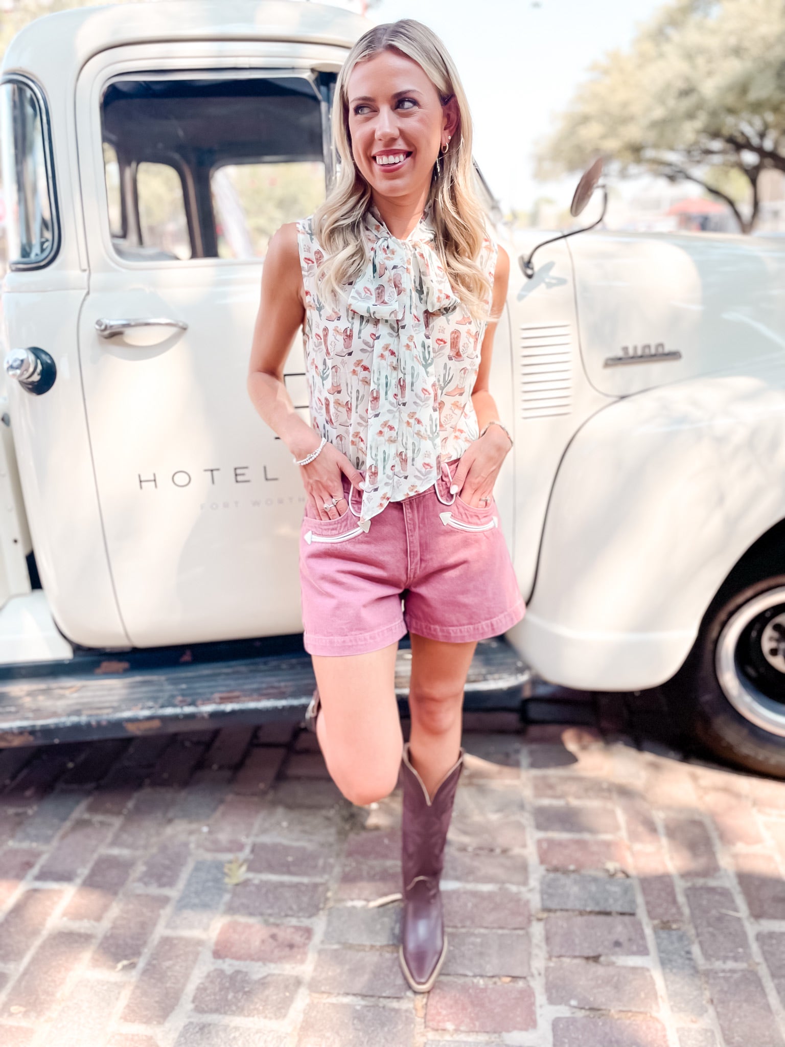 Boots & Cactus Sleeveless Tie Top