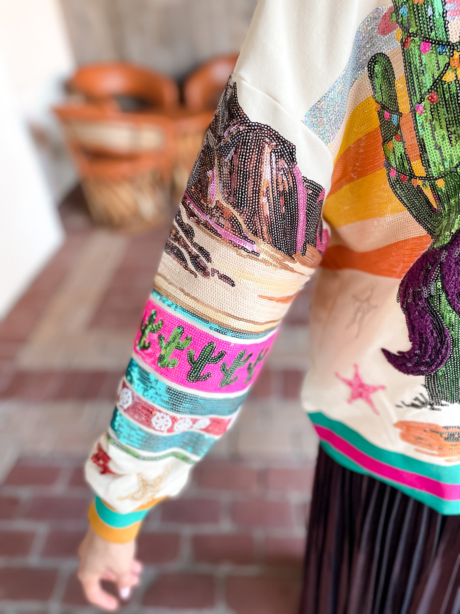 Vintage Cowboy Santa Sweater