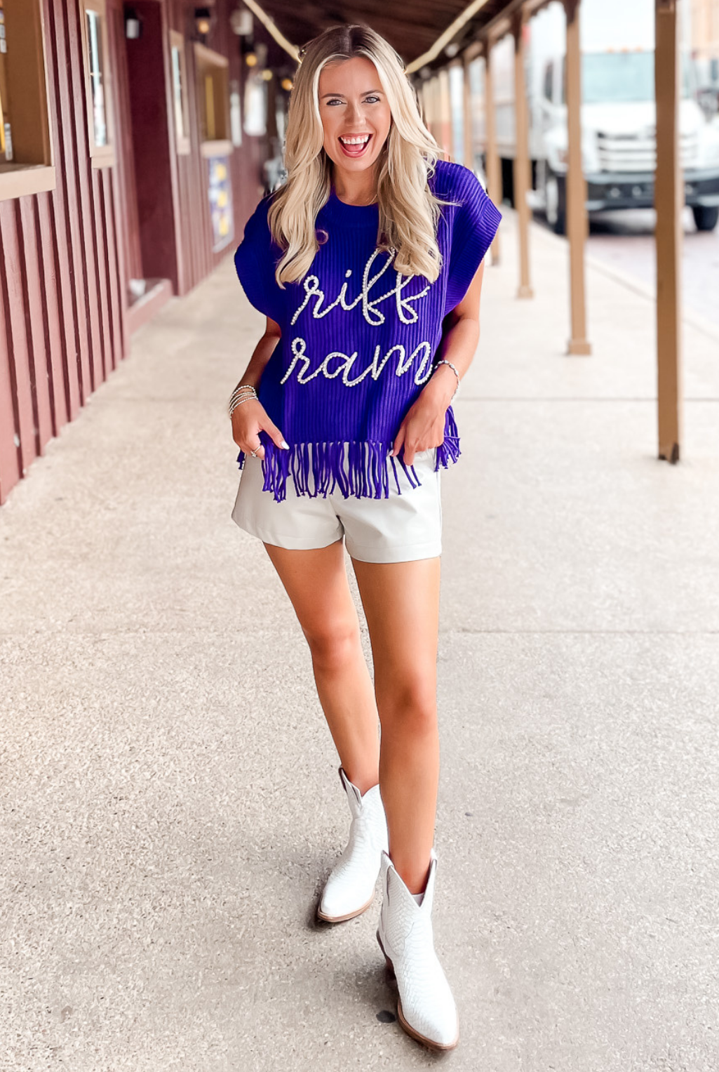 Queen Of Sparkles - Riff Ram Pearl Fringe Sweater