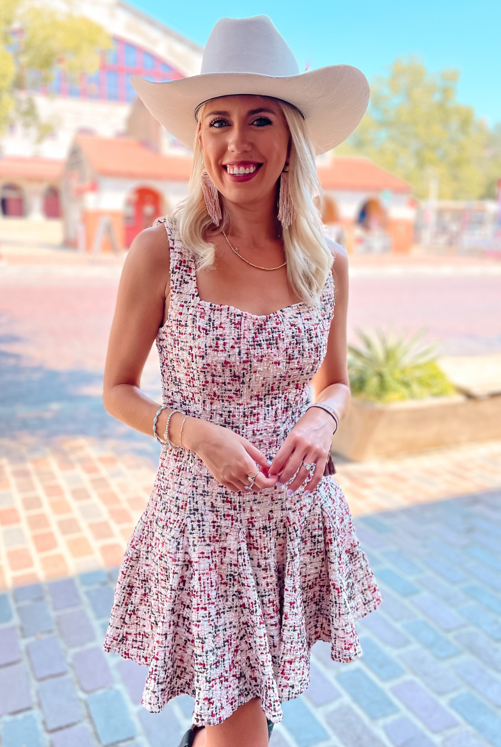 Tweed Flair Mini Dress