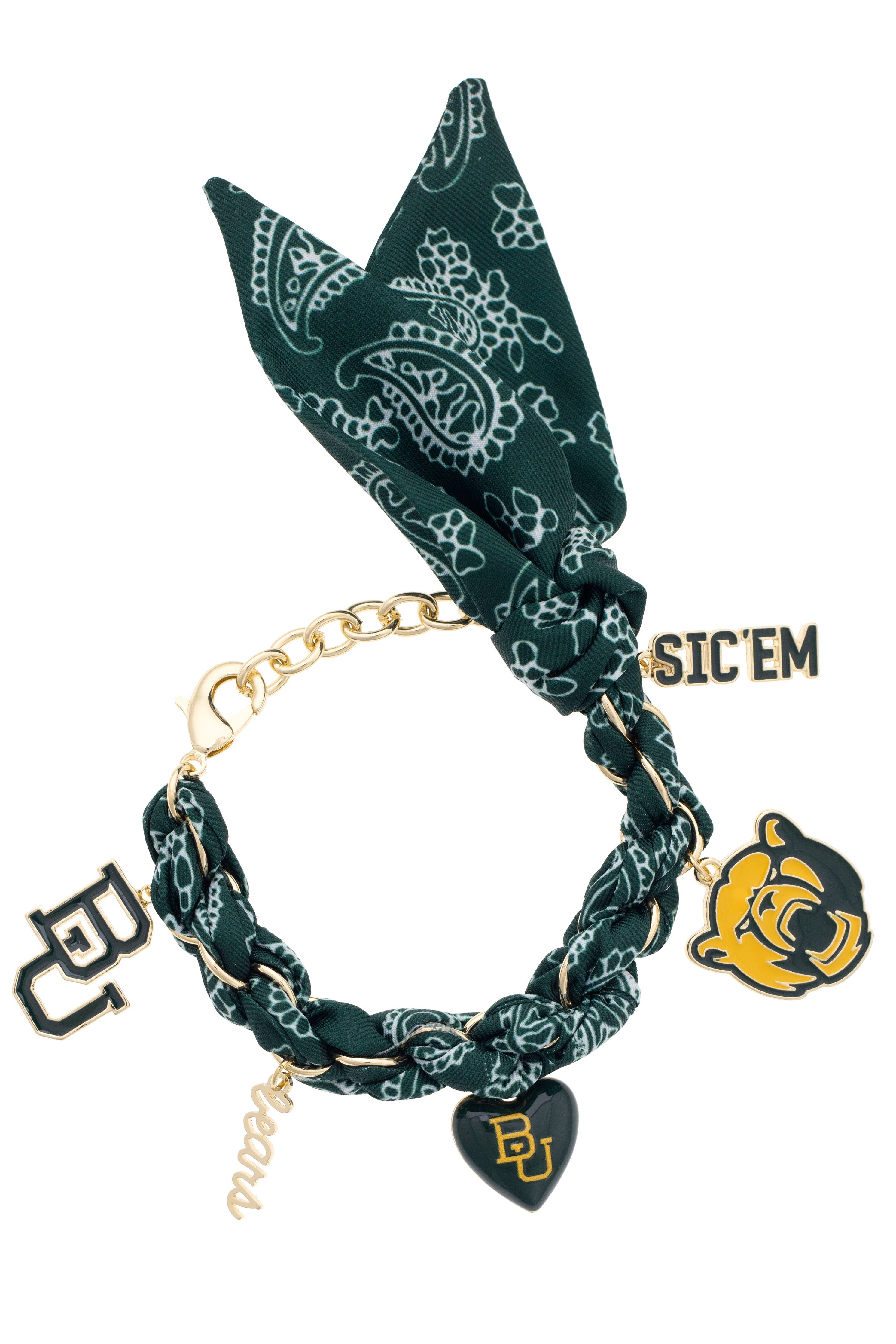 Baylor Bears Bandana Charm Bracelet