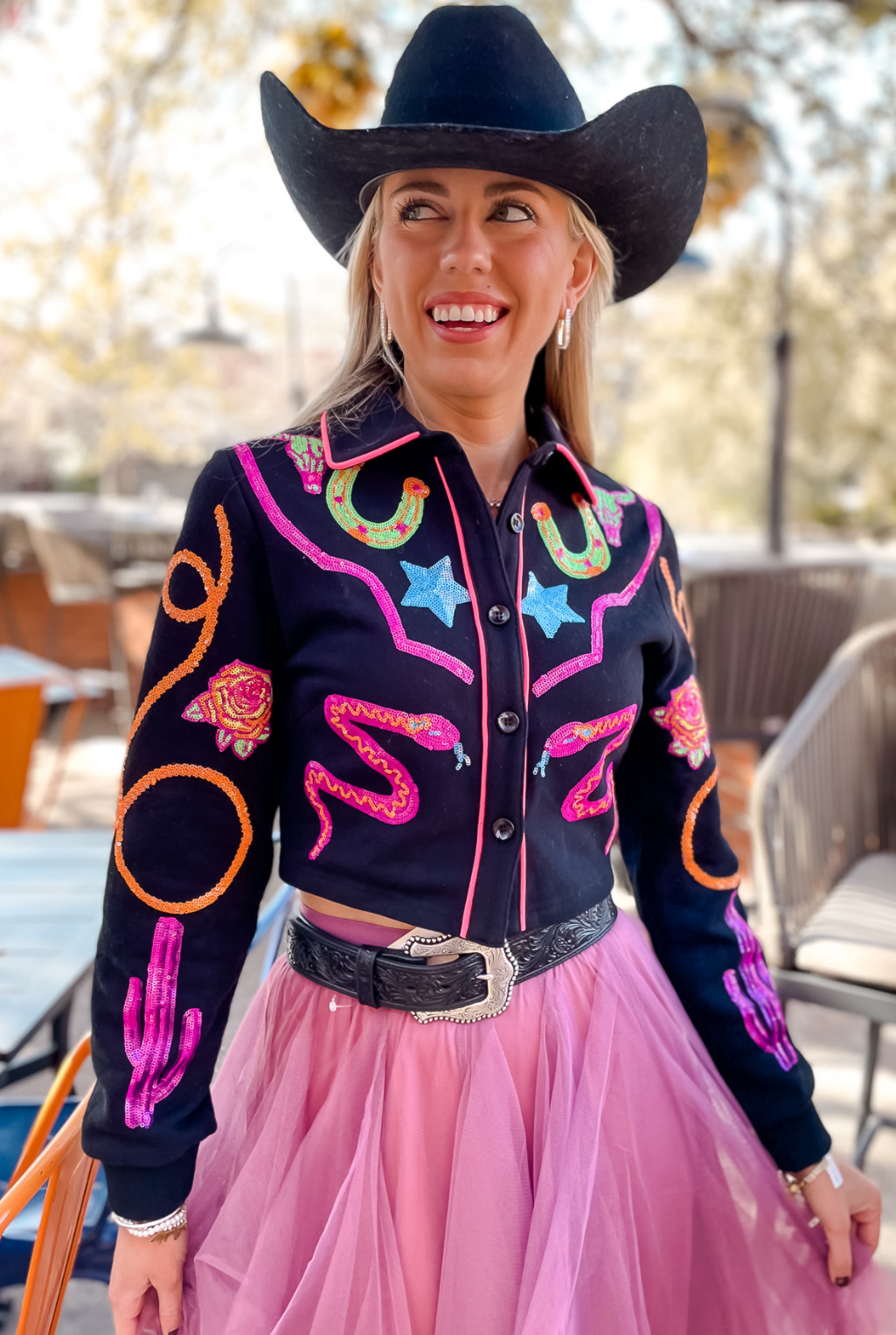 Cowgirl Icon Top - Black