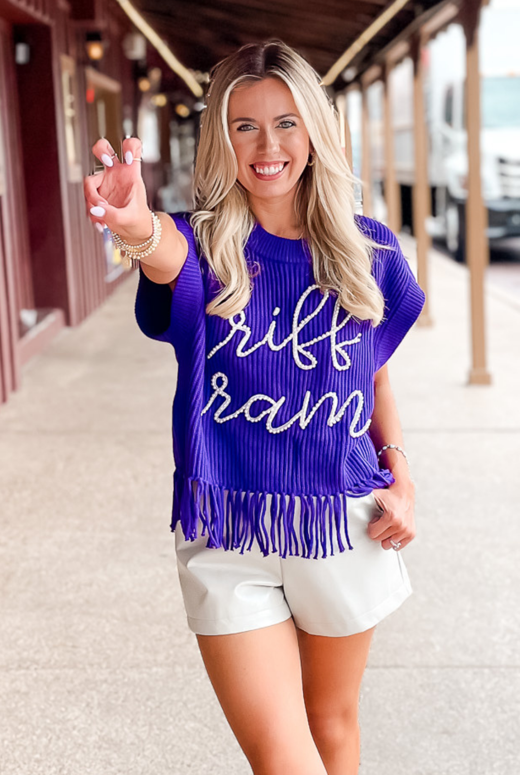 Queen Of Sparkles - Riff Ram Pearl Fringe Sweater