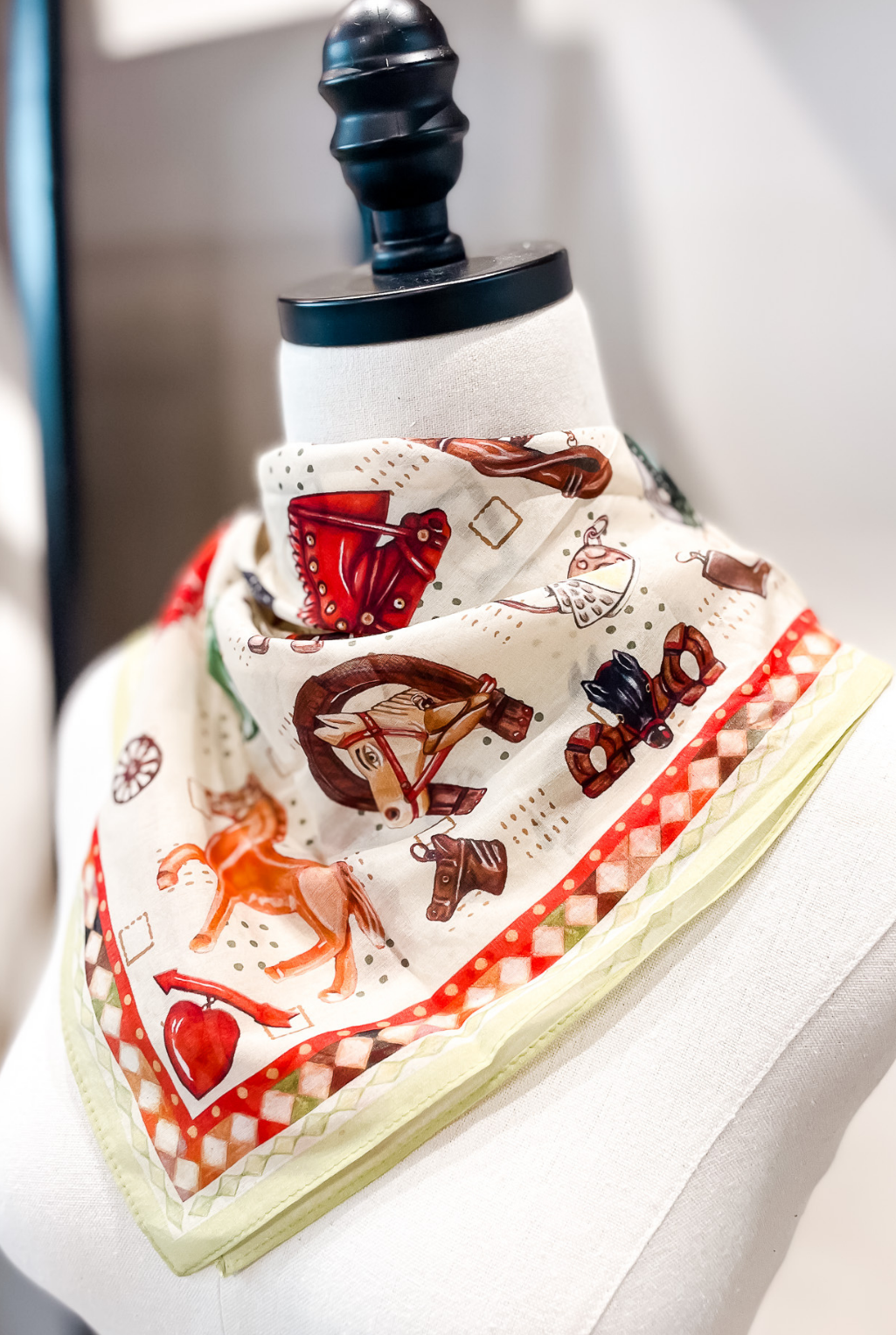 Vintage Horse Pins Scarf
