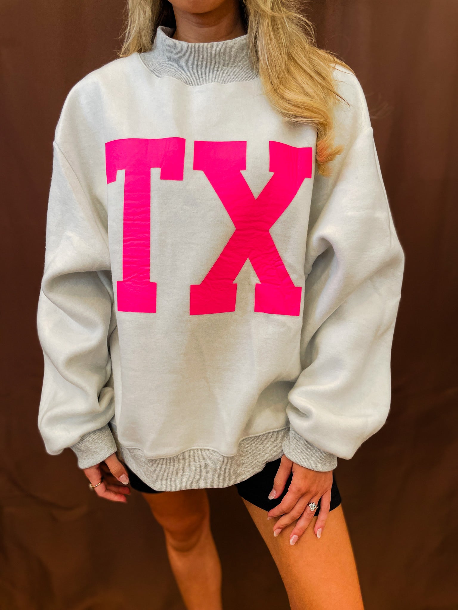 Texas Mock Neck Sweatshirt