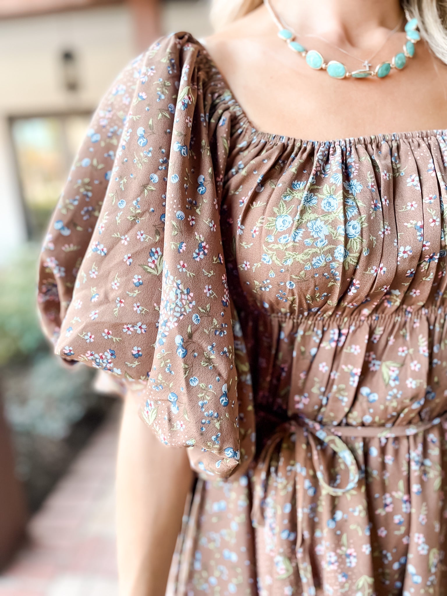 Cocoa Floral Bubble Dress