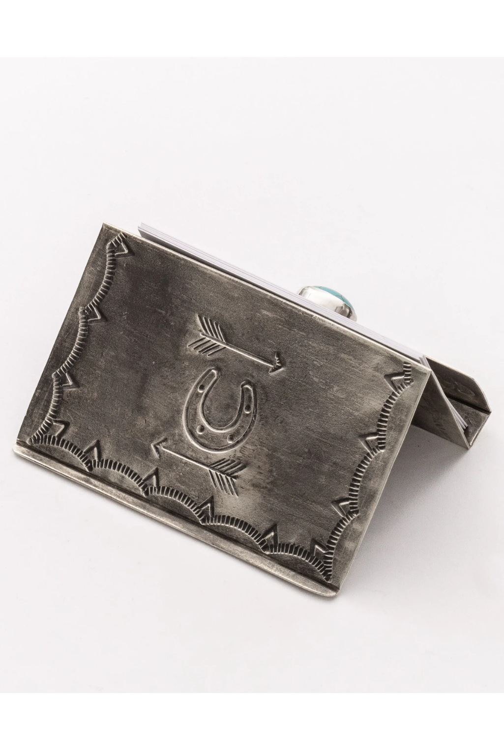 Rustic Silver Business Card Holder