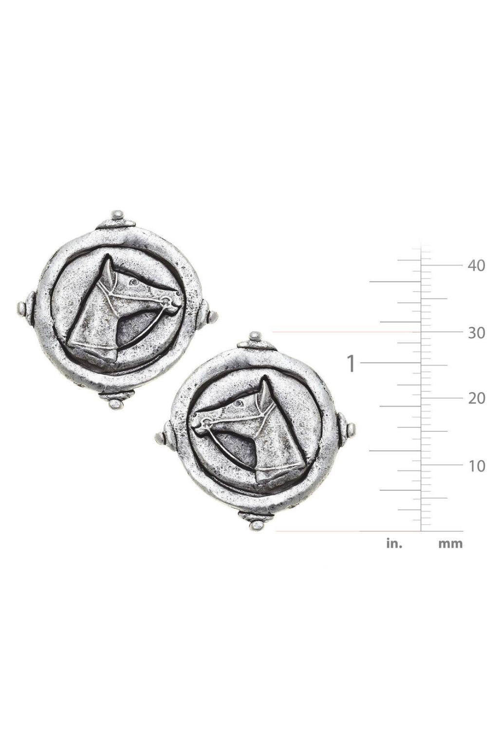 * Silver Horse Intaglio Pierced Earrings