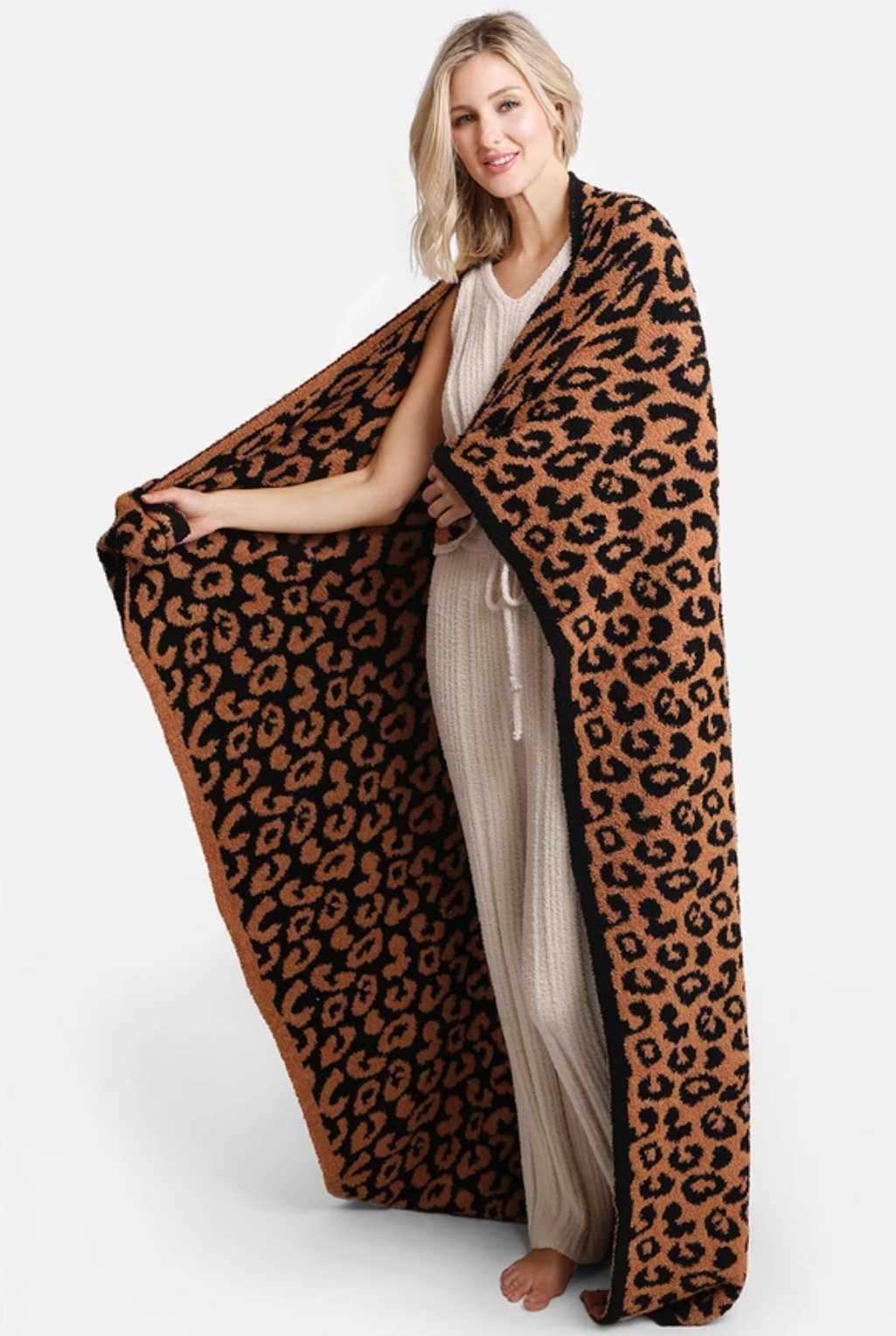 Leopard Blanket - Black