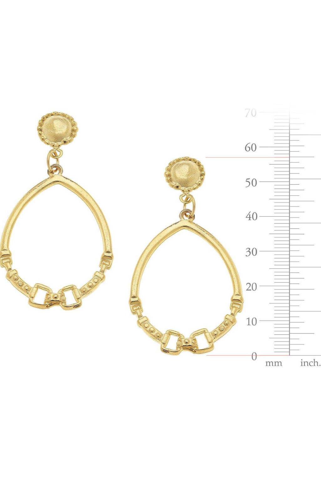 Gold Cab and Horse Bit Hoop Earrings