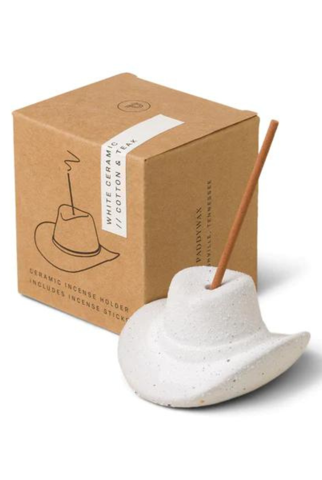 Cowboy Hat Incense Holder - White